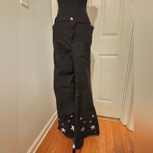 Unique Vintage Black Bell Bottom- Esque Pants